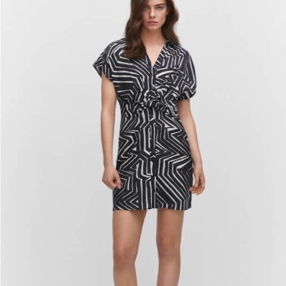 Mango | NWT Shirt Dress, Tropical Print - Size 14